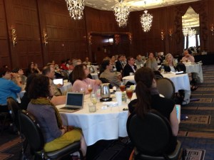 Attendees listen in