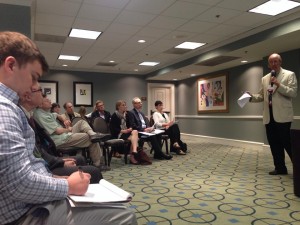 Taking notes during the ethics roundtable